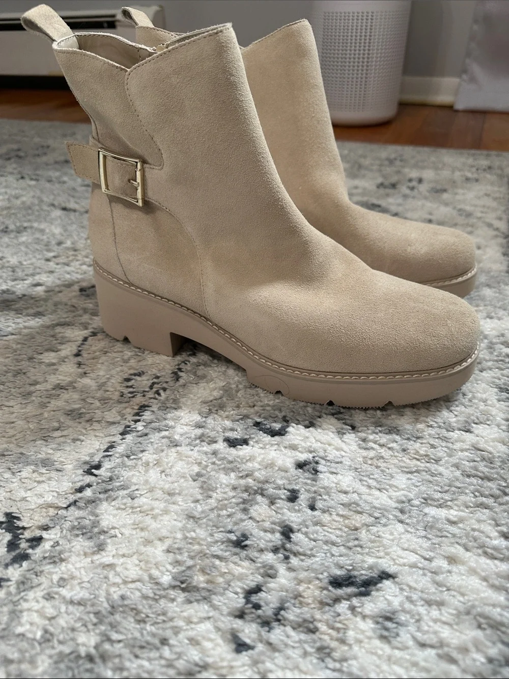 NEW! Naturalizer Suede Ankle Lug Boot with Buckle